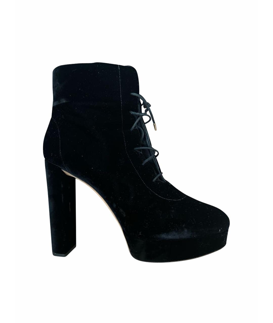 JIMMY CHOO Черные бархатные ботильоны, фото 1