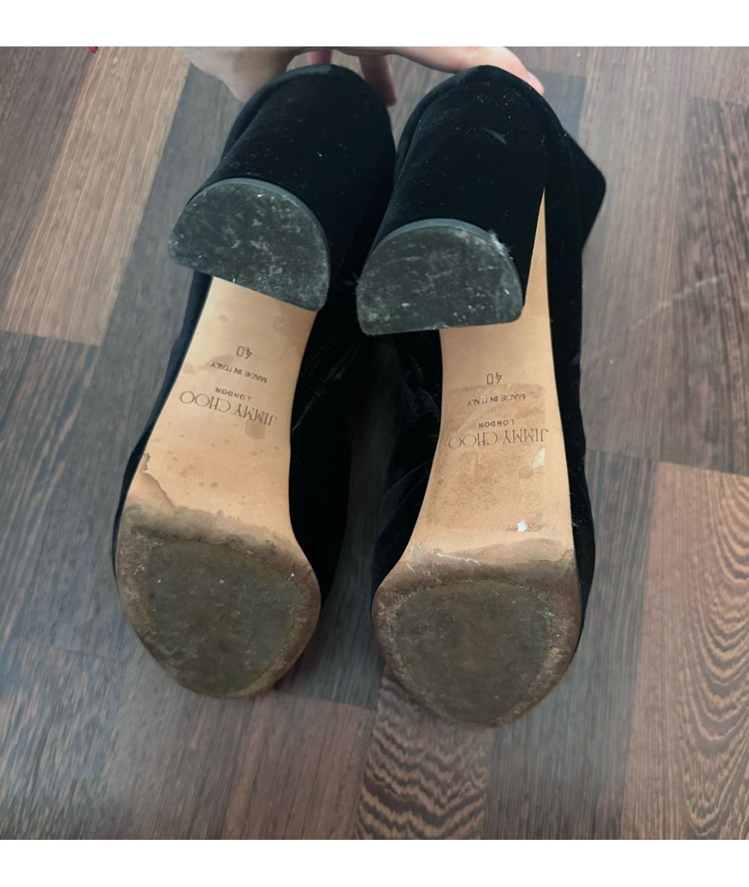 JIMMY CHOO Черные бархатные ботильоны, фото 5