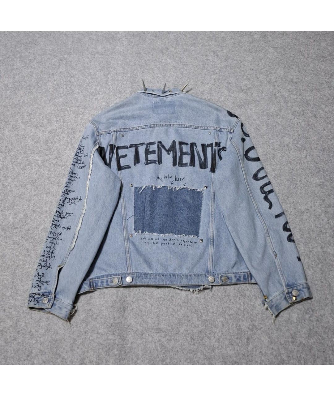 VETEMENTS Синяя деним куртка, фото 2