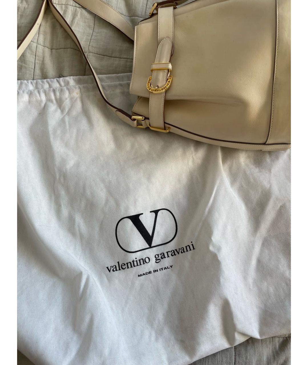 VALENTINO Бежевая кожаная сумка тоут, фото 8