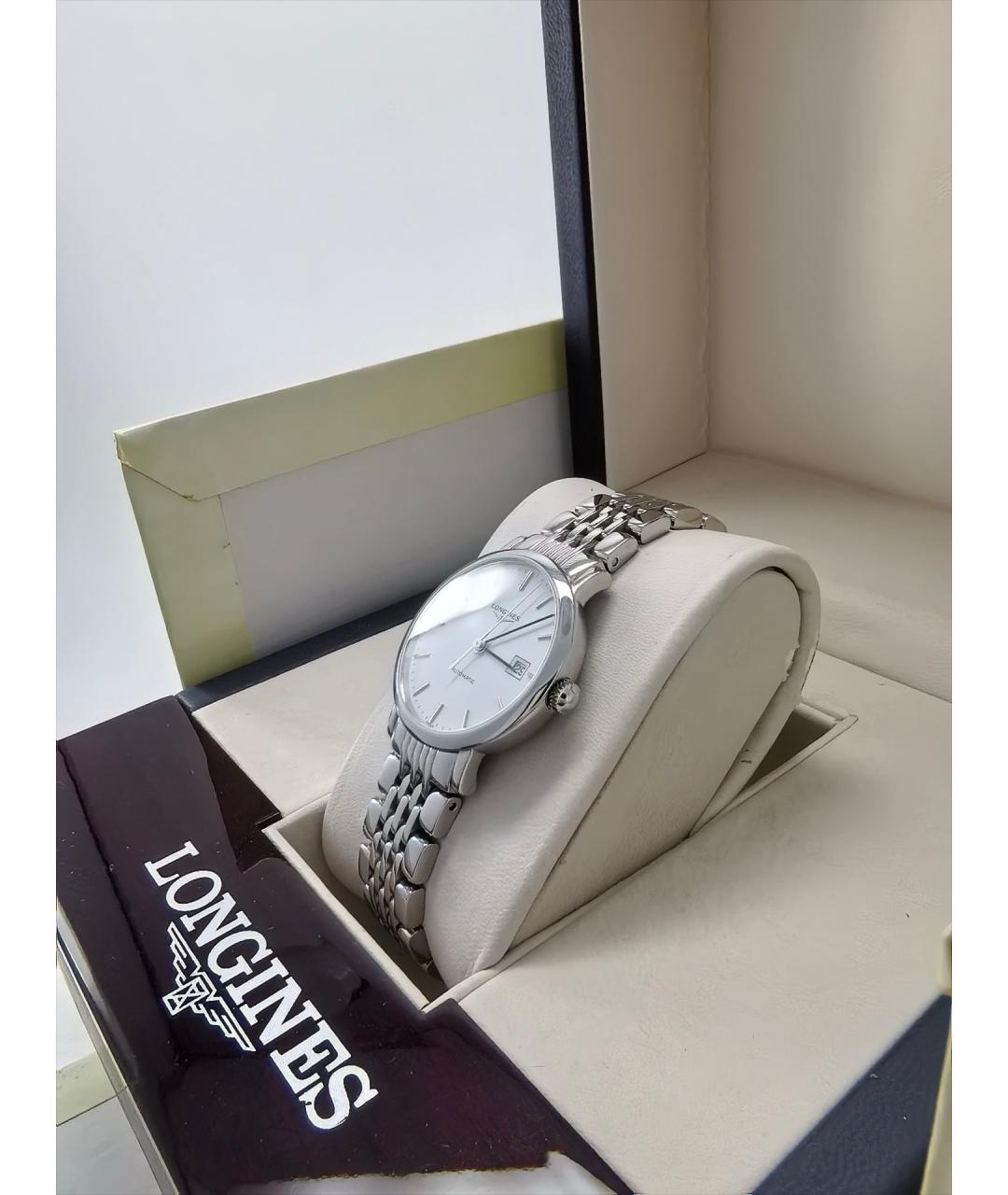 LONGINES Белые металлические часы, фото 7