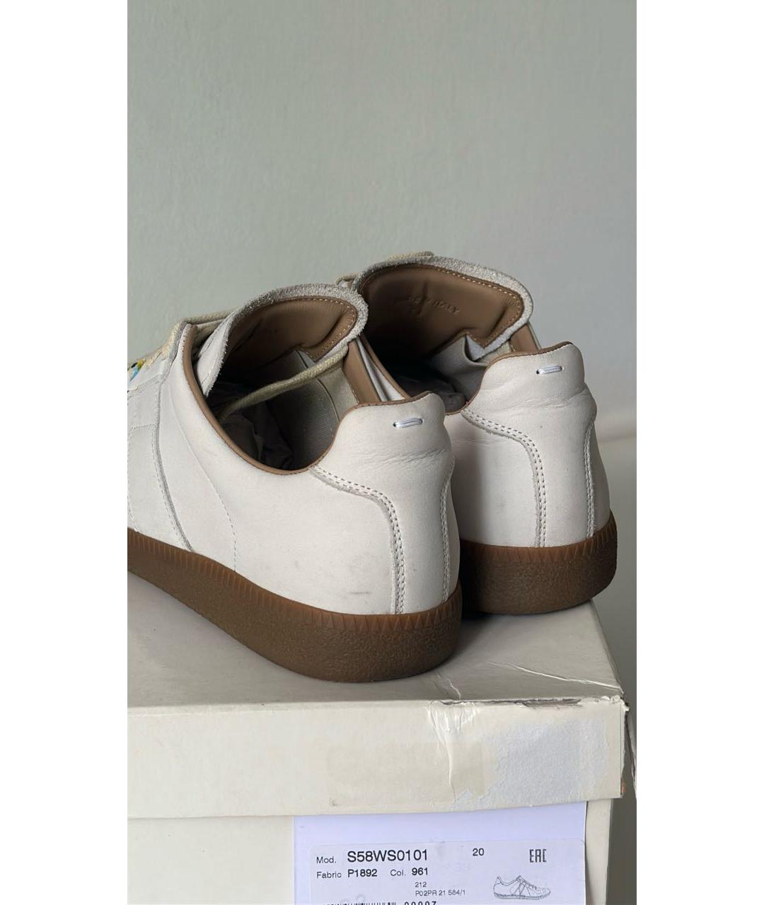 MAISON MARGIELA Белые кожаные кеды, фото 4