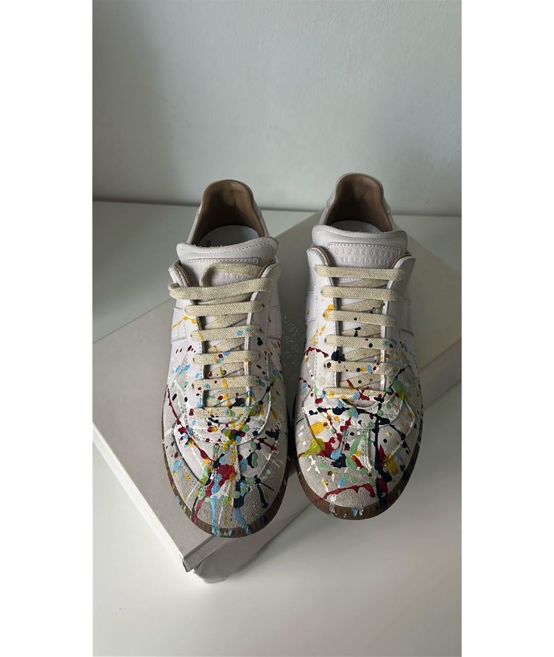 MAISON MARGIELA Белые кожаные кеды, фото 2