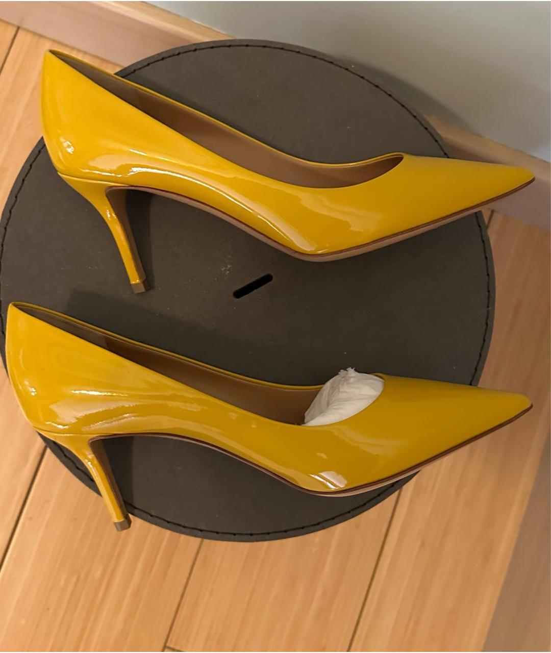 FERRAGAMO Желтые туфли из лакированной кожи, фото 5