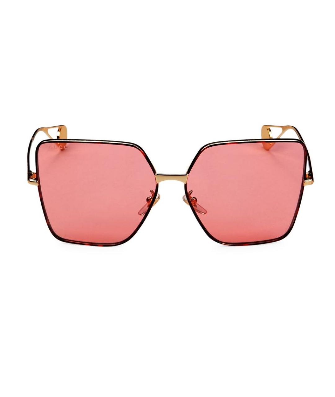 GUCCI Розовые металлические солнцезащитные очки, фото 1