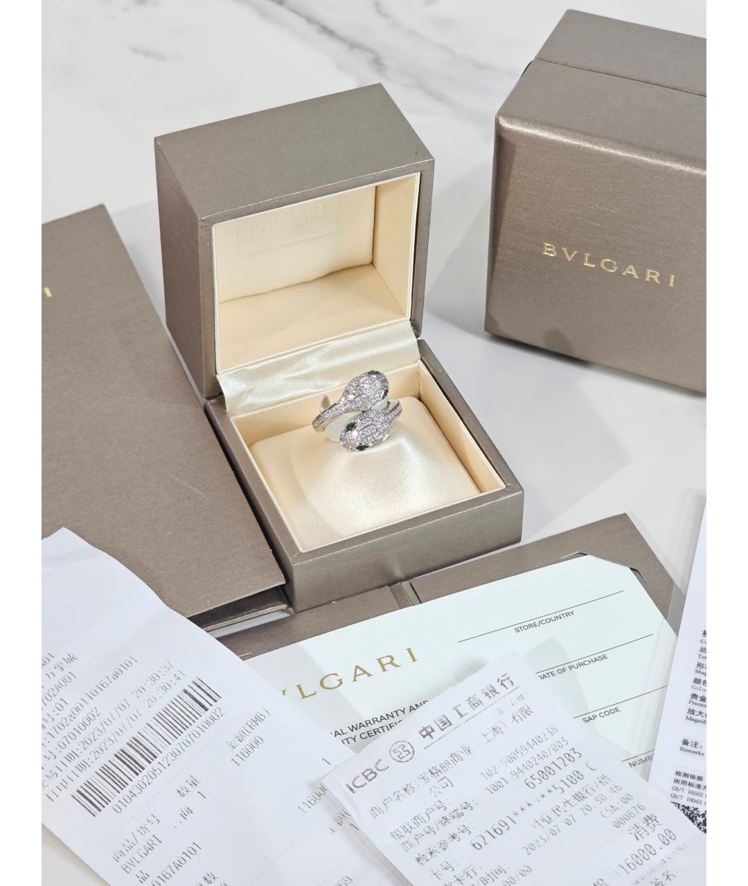 BVLGARI Серебряное кольцо из белого золота, фото 2