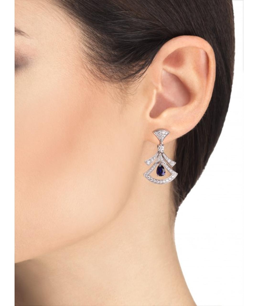 BVLGARI Серебряные серьги из белого золота, фото 6