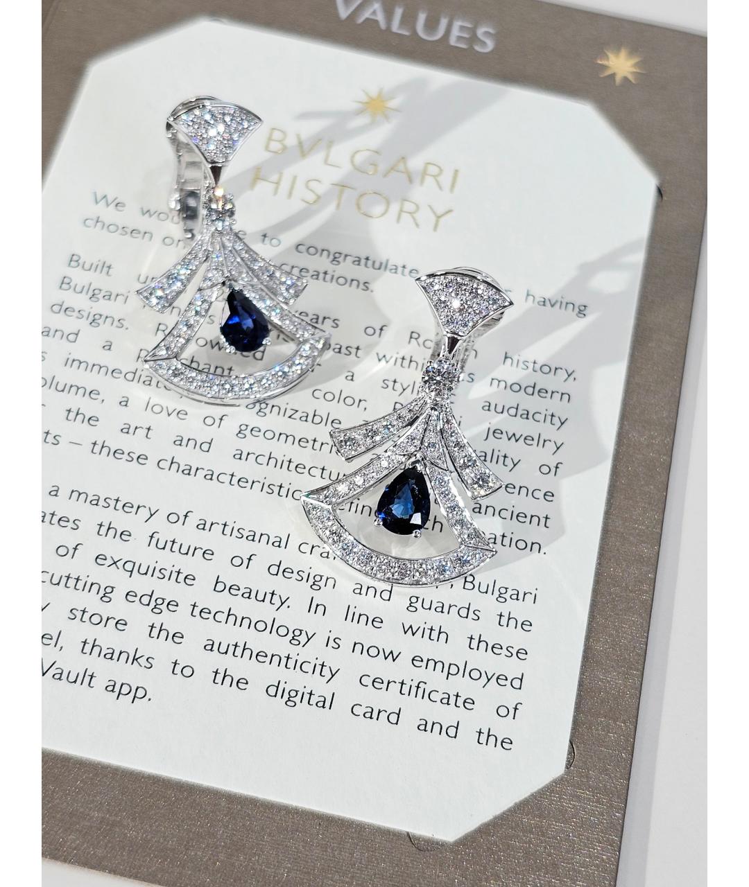 BVLGARI Серебряные серьги из белого золота, фото 4