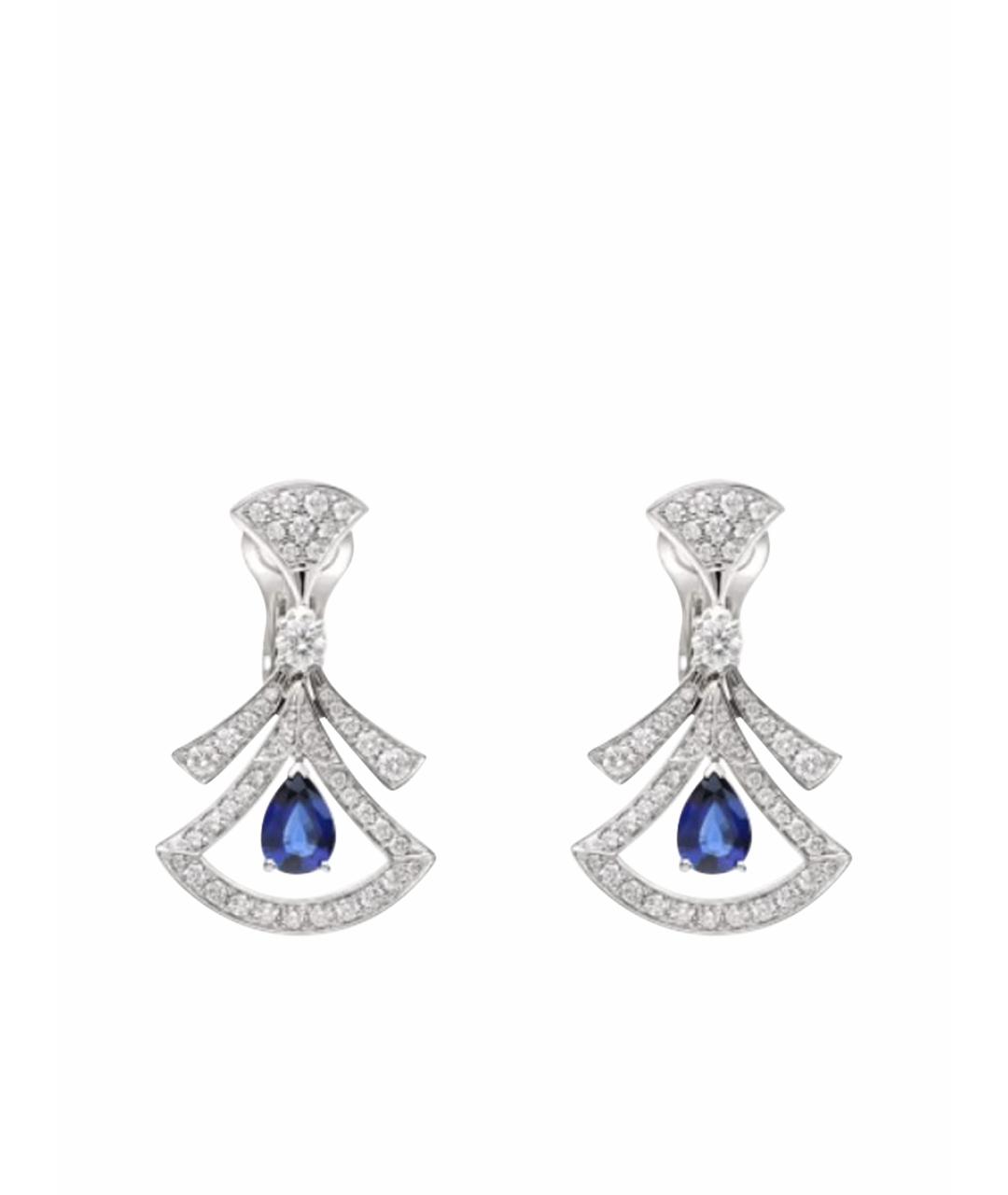 BVLGARI Серебряные серьги из белого золота, фото 1