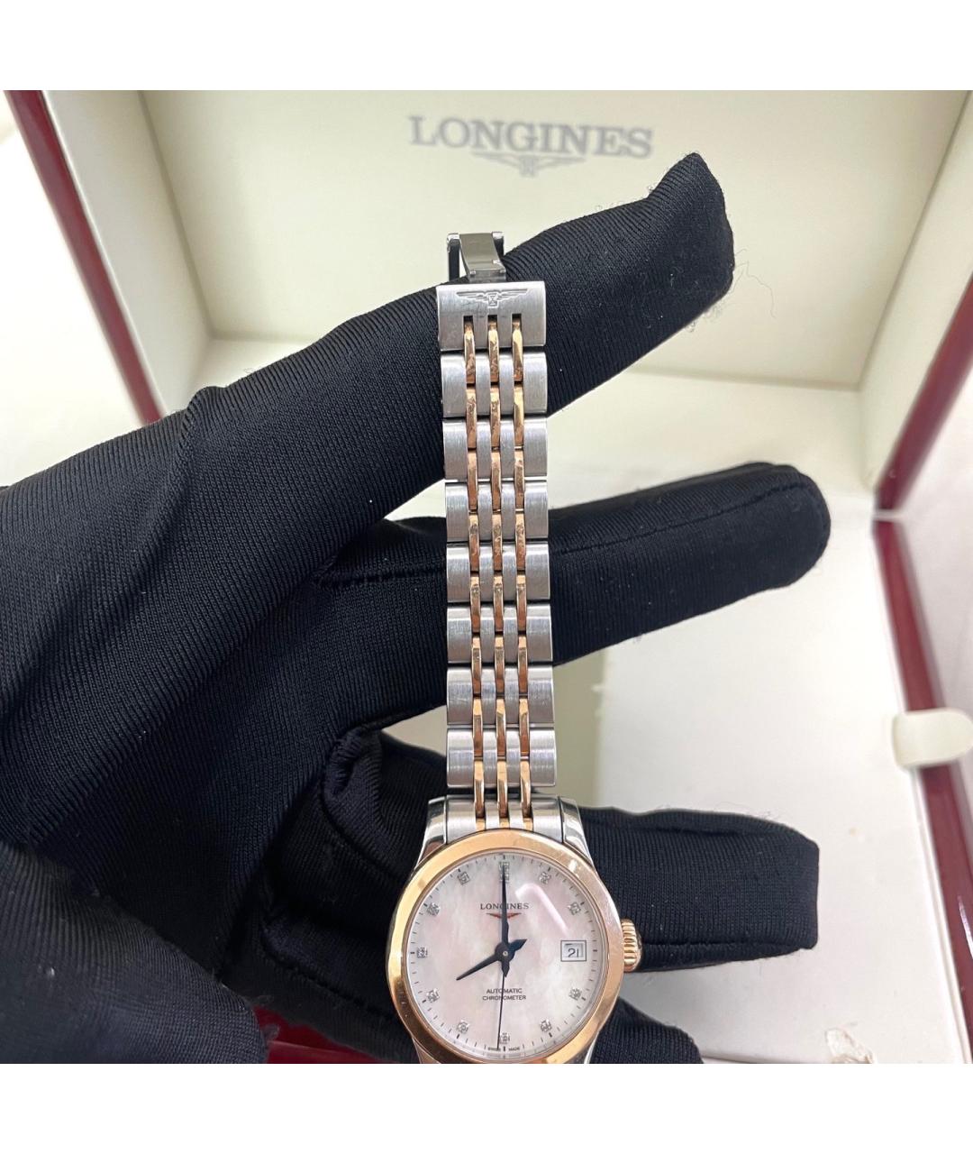 LONGINES Белые часы из розового золота, фото 2