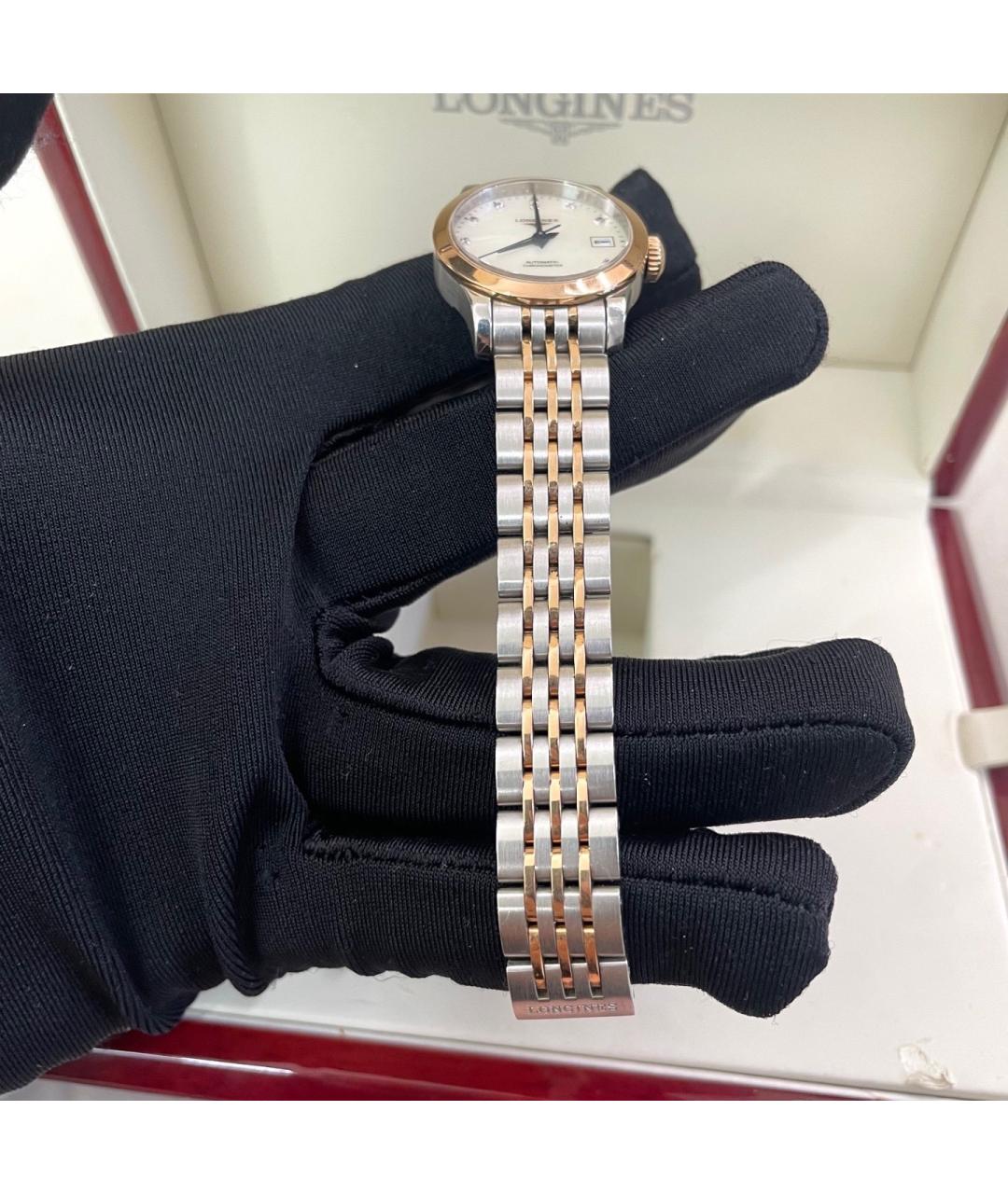 LONGINES Белые часы из розового золота, фото 3