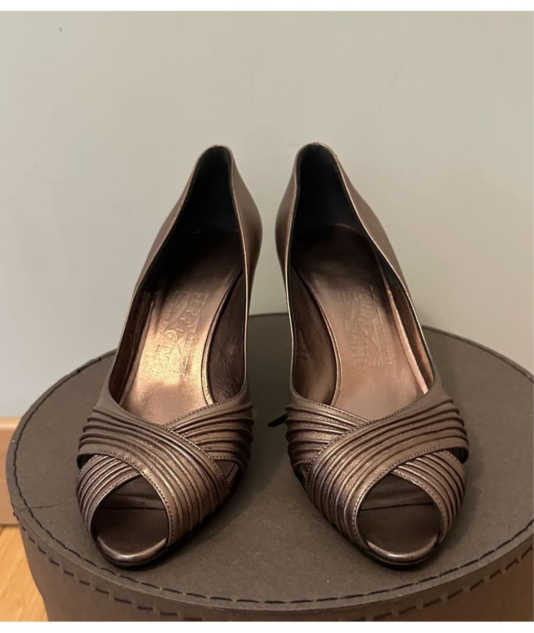 FERRAGAMO Коричневые кожаные туфли, фото 2
