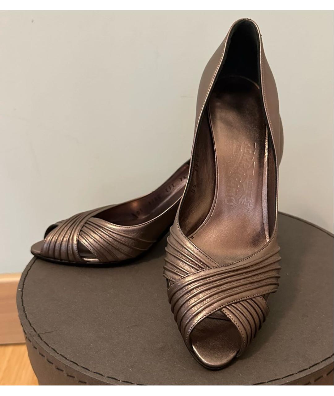 FERRAGAMO Коричневые кожаные туфли, фото 3