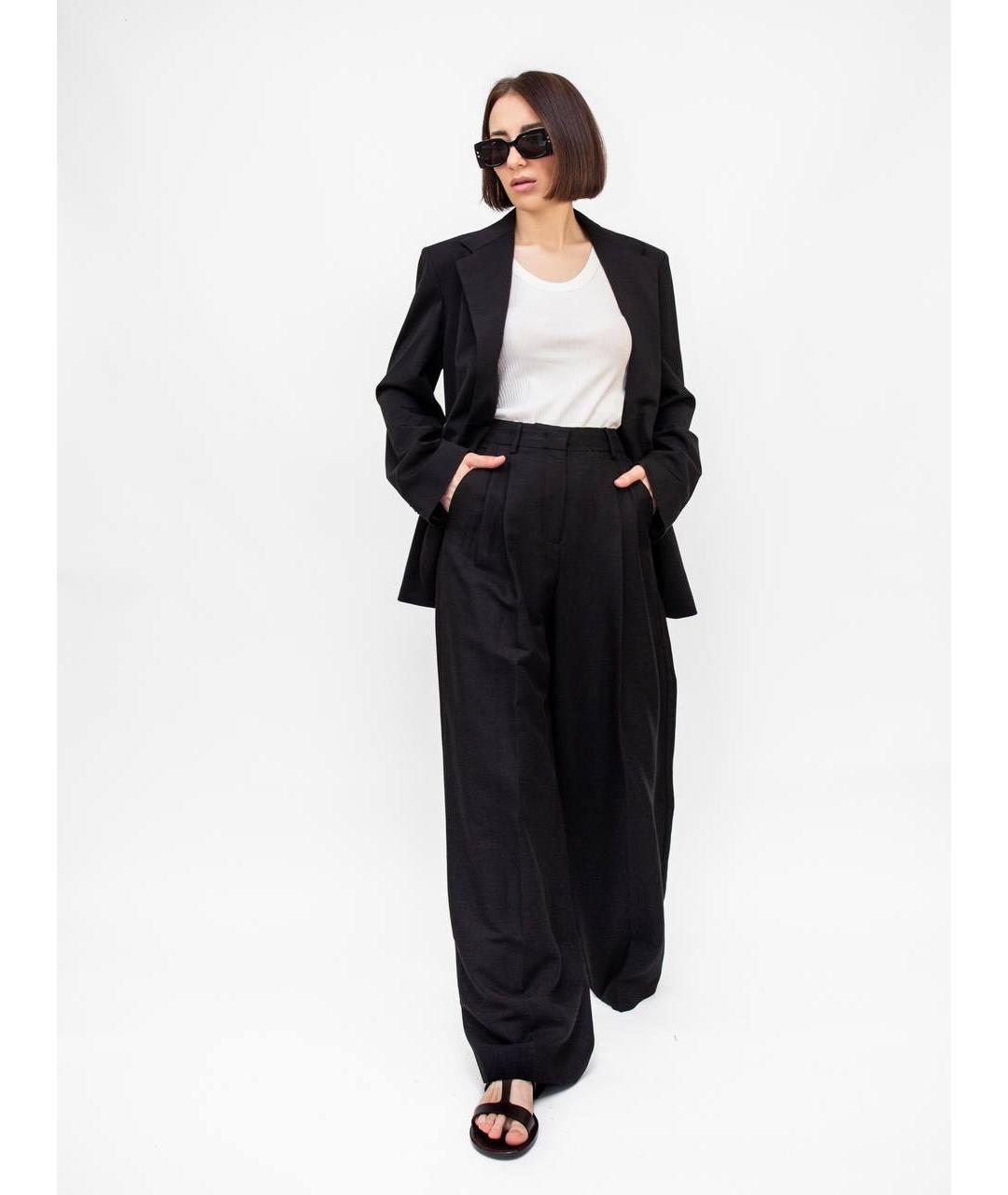 WEEKEND MAX MARA Черные брюки широкие, фото 6