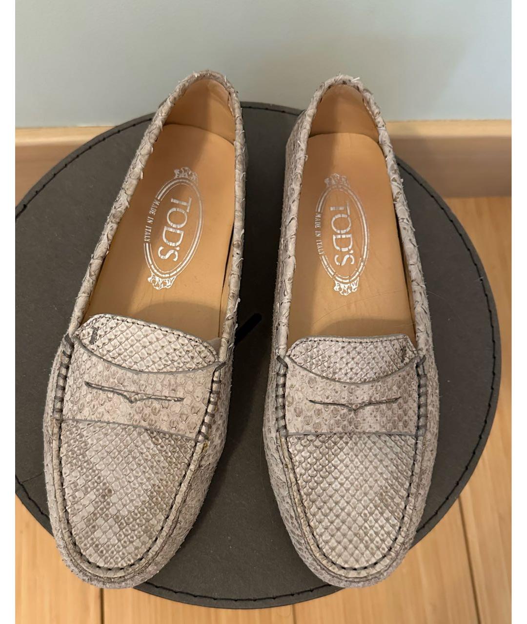 TOD'S Бежевые кожаные мокасины, фото 3
