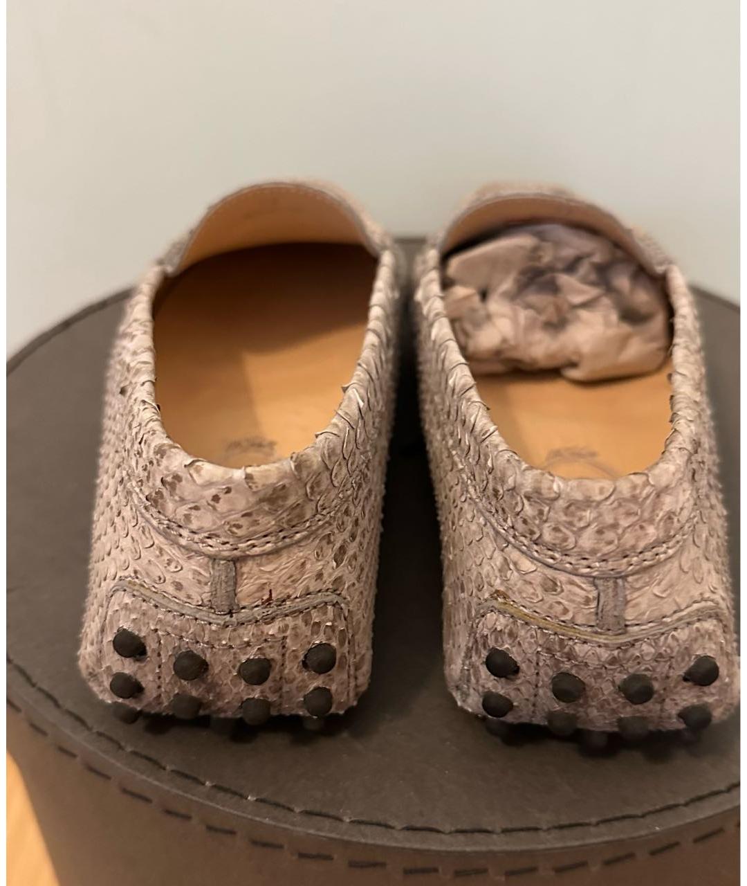 TOD'S Бежевые кожаные мокасины, фото 4