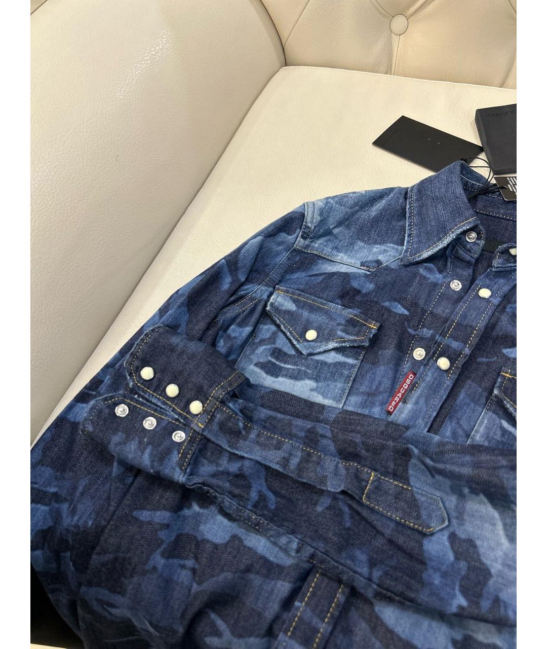 DSQUARED2 Синяя деним рубашка, фото 8