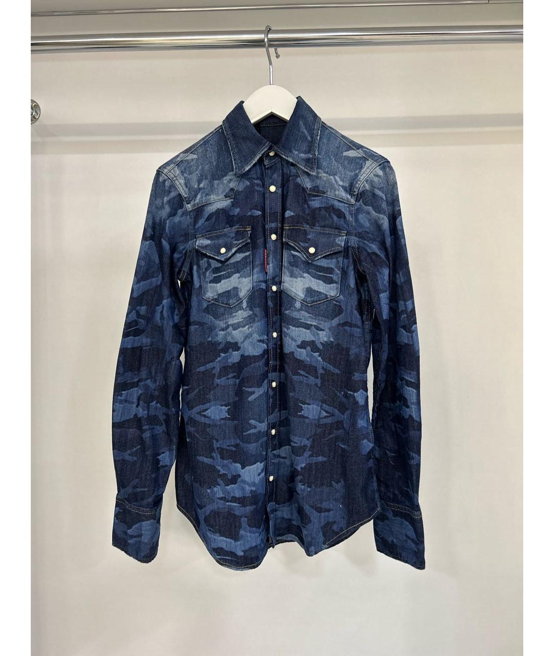 DSQUARED2 Синяя деним рубашка, фото 9