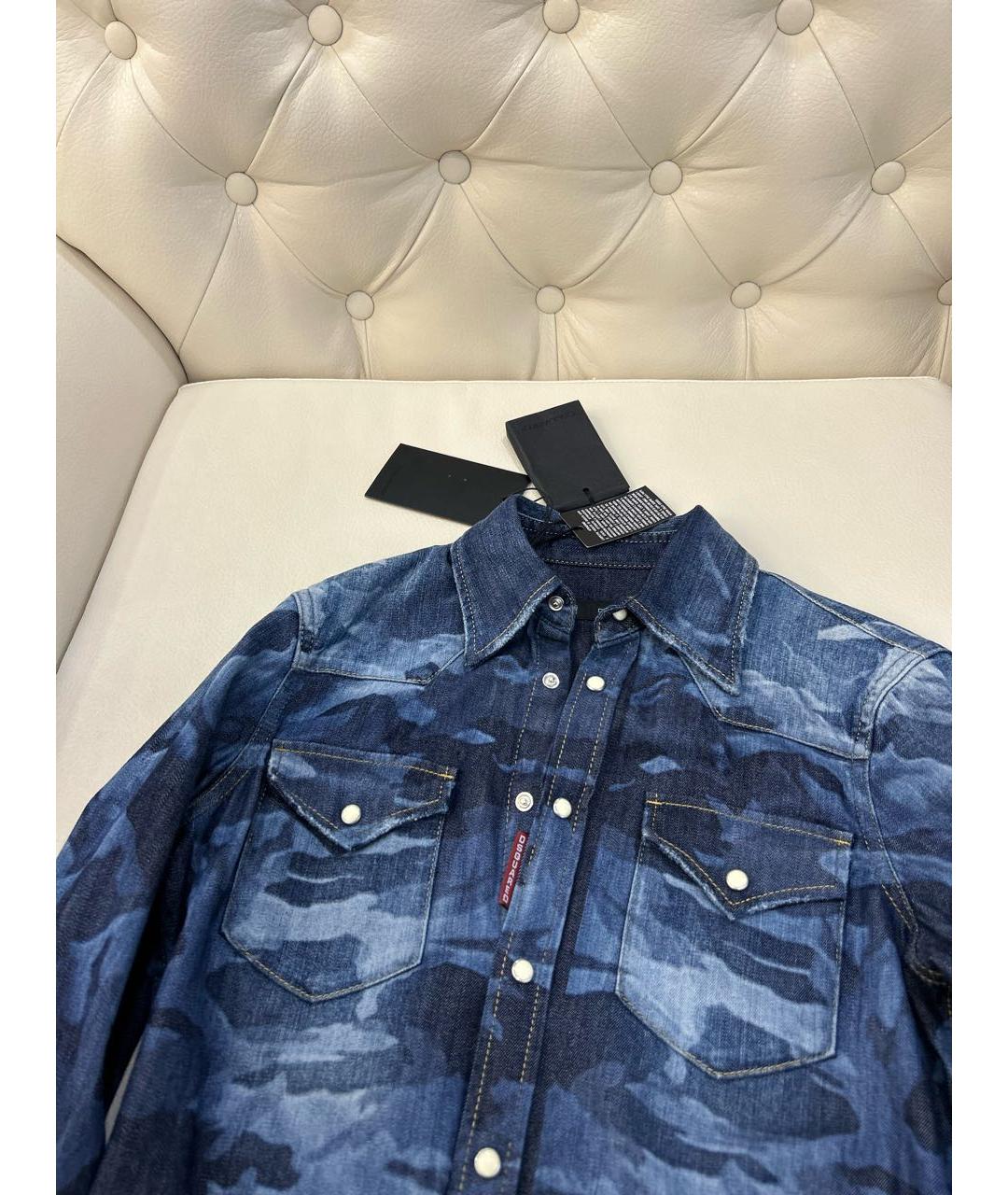 DSQUARED2 Синяя деним рубашка, фото 6