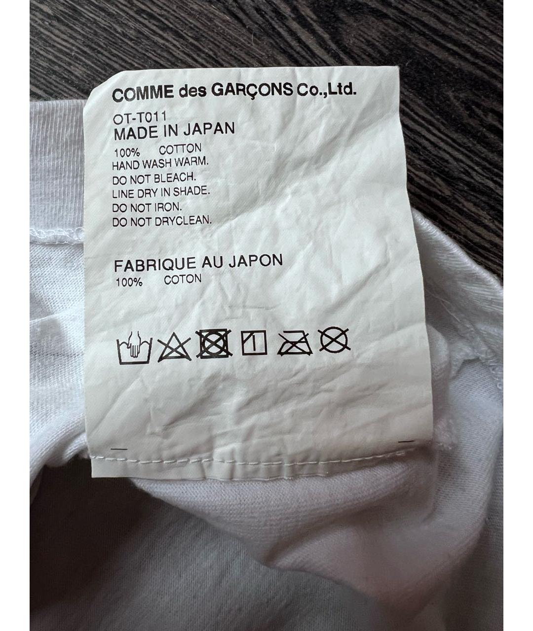 COMME DES GARÇONS Белая хлопковая футболка, фото 7