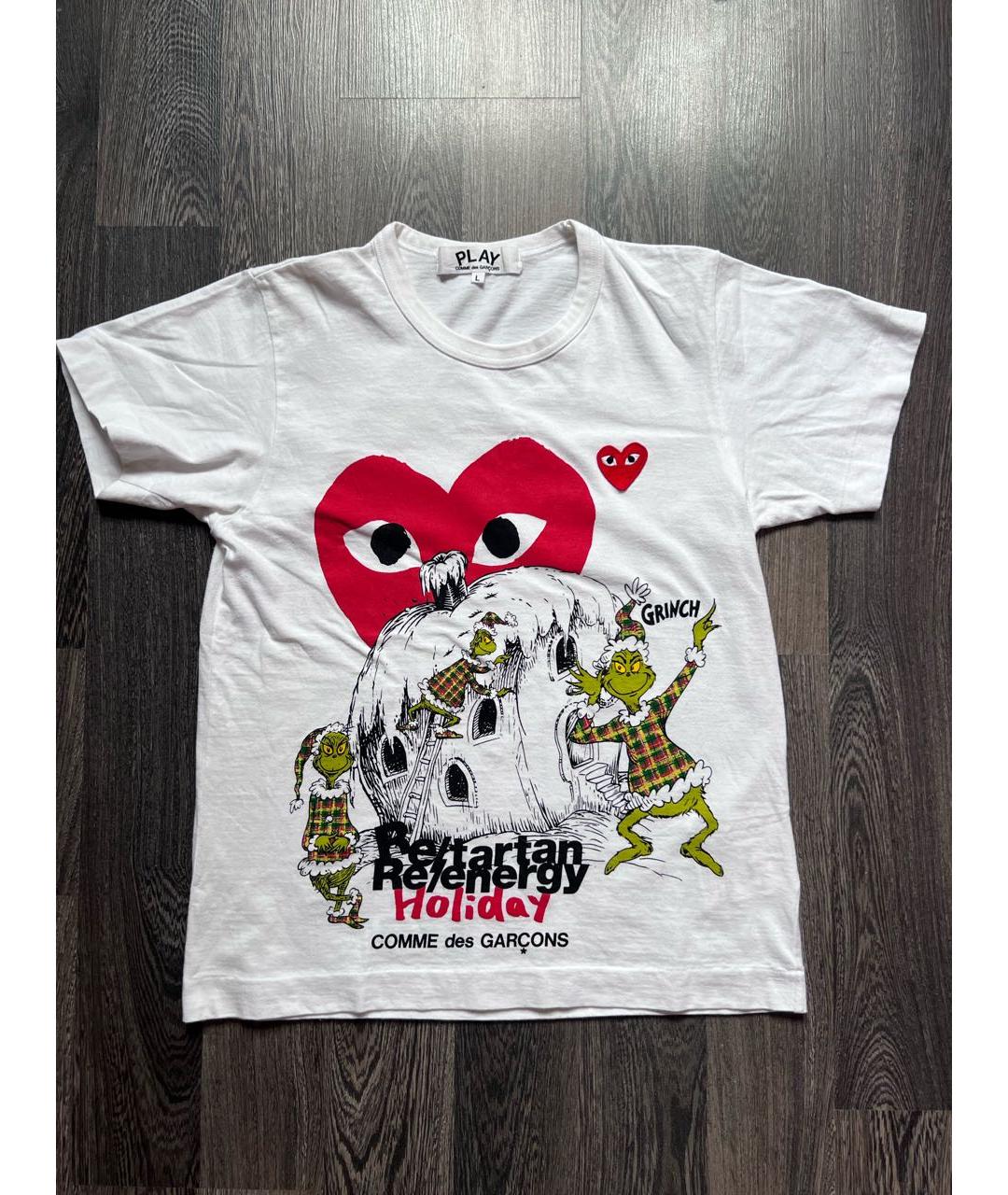COMME DES GARÇONS Белая хлопковая футболка, фото 8