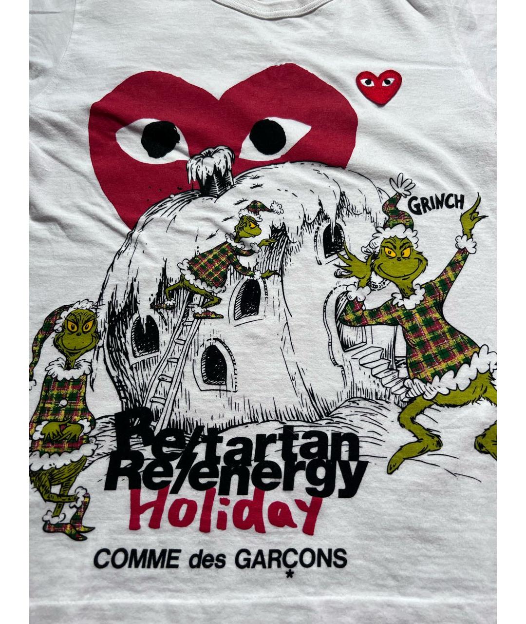 COMME DES GARÇONS Белая хлопковая футболка, фото 2