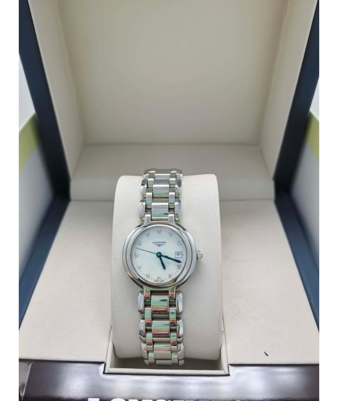 LONGINES Белые металлические часы, фото 5