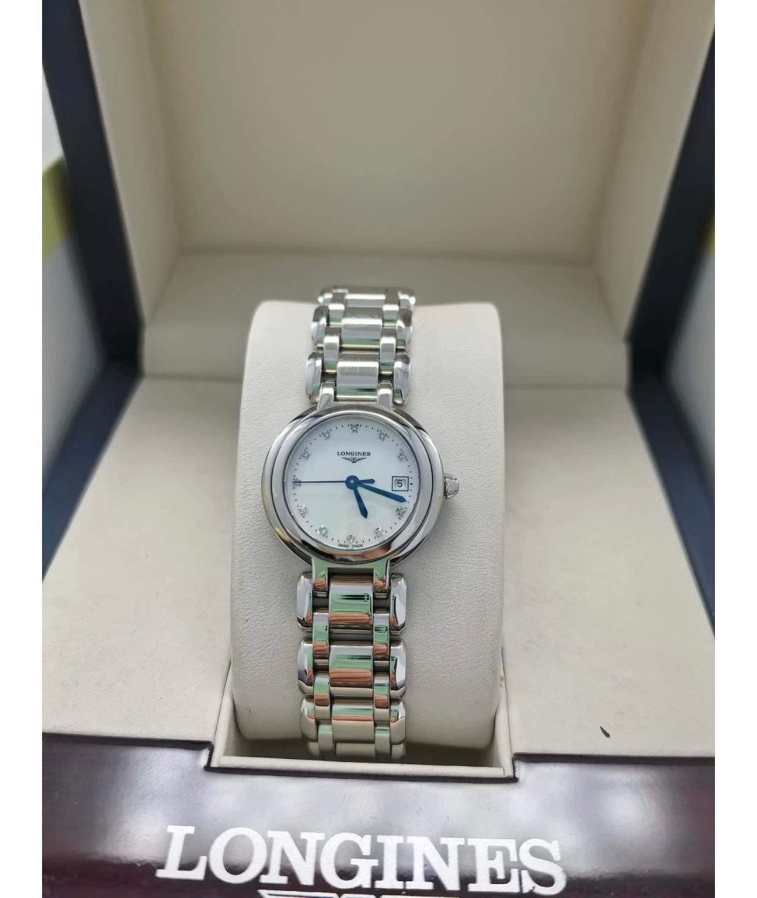 LONGINES Белые металлические часы, фото 3