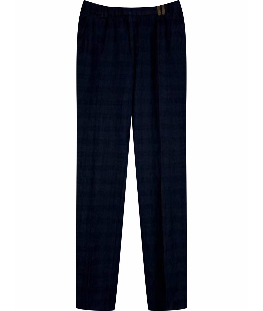 PAUL SMITH Темно-синие шерстяные прямые брюки, фото 1