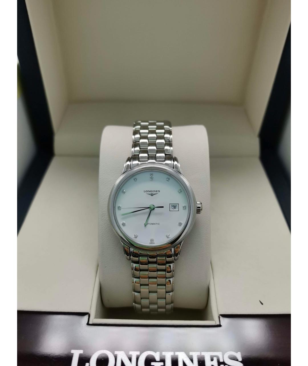 LONGINES Белые металлические часы, фото 3