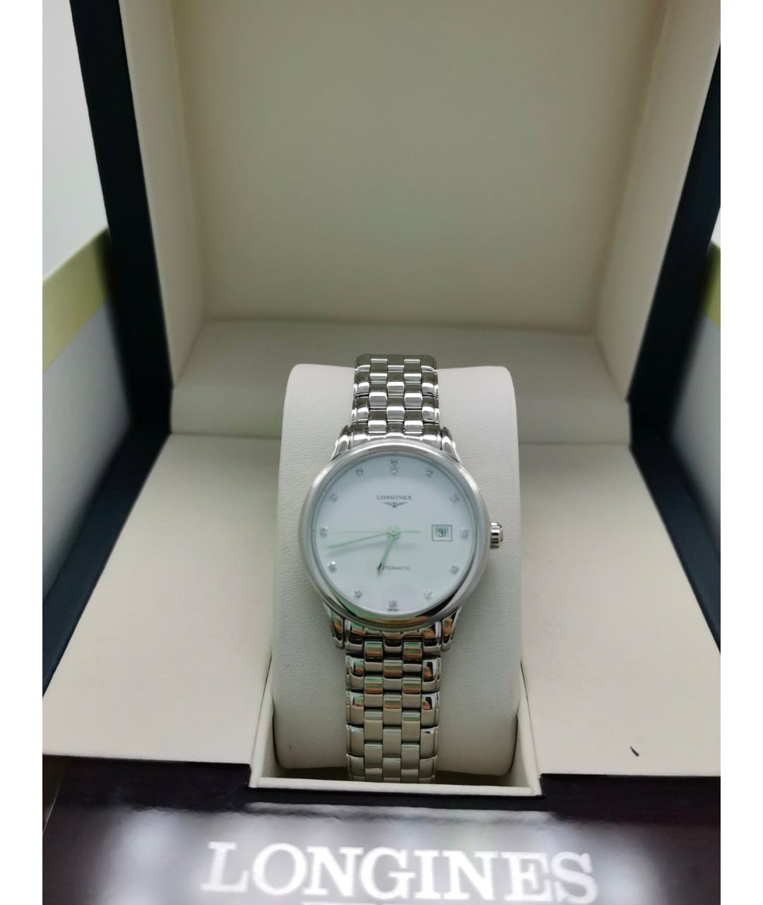 LONGINES Белые металлические часы, фото 4