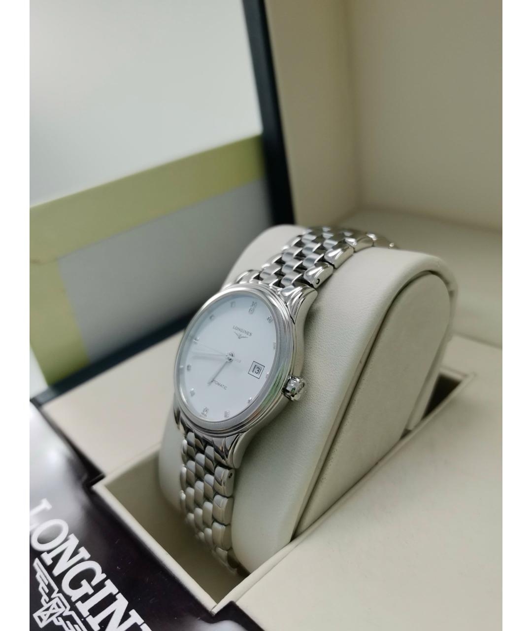 LONGINES Белые металлические часы, фото 6