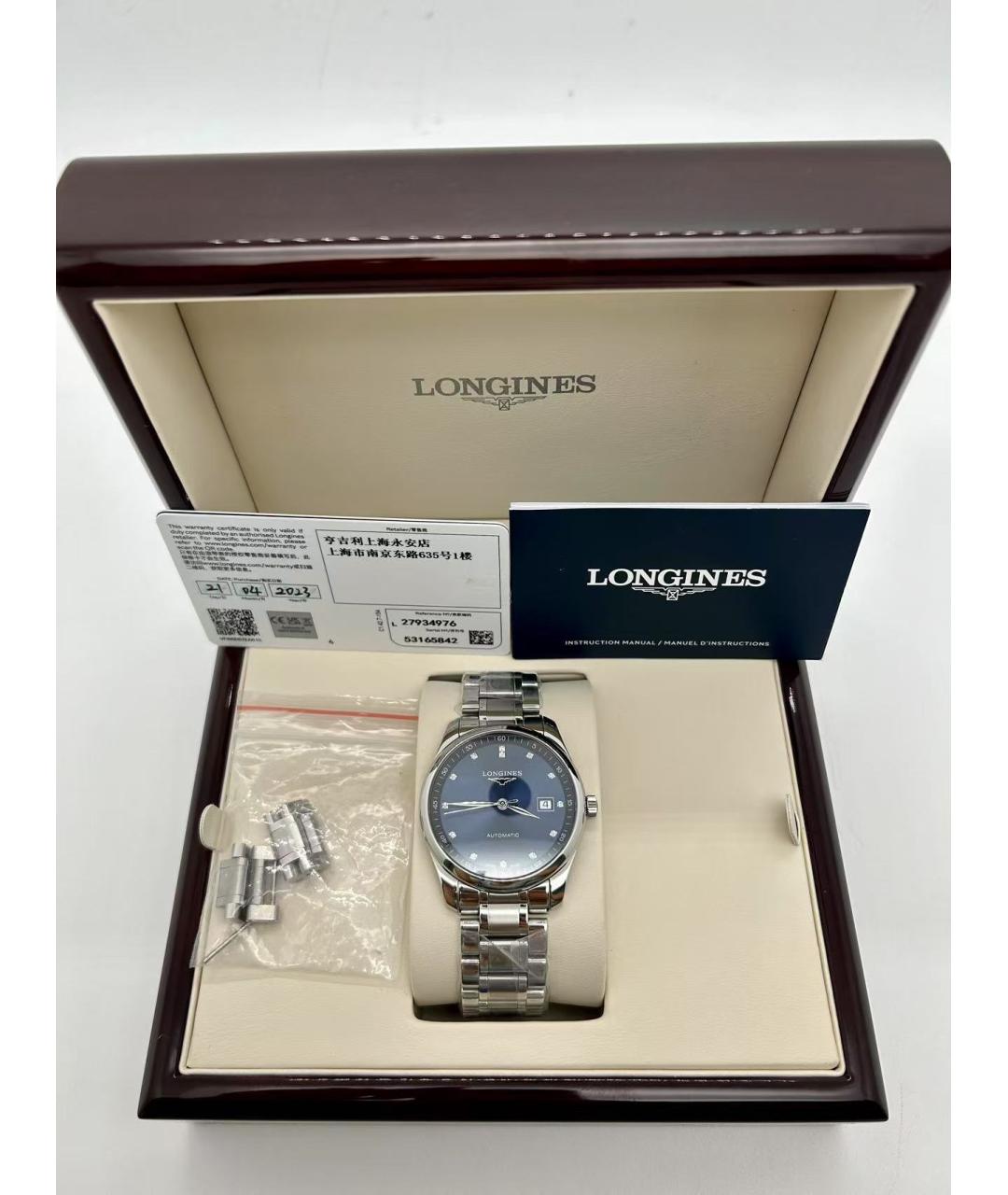 LONGINES Черные металлические часы, фото 3