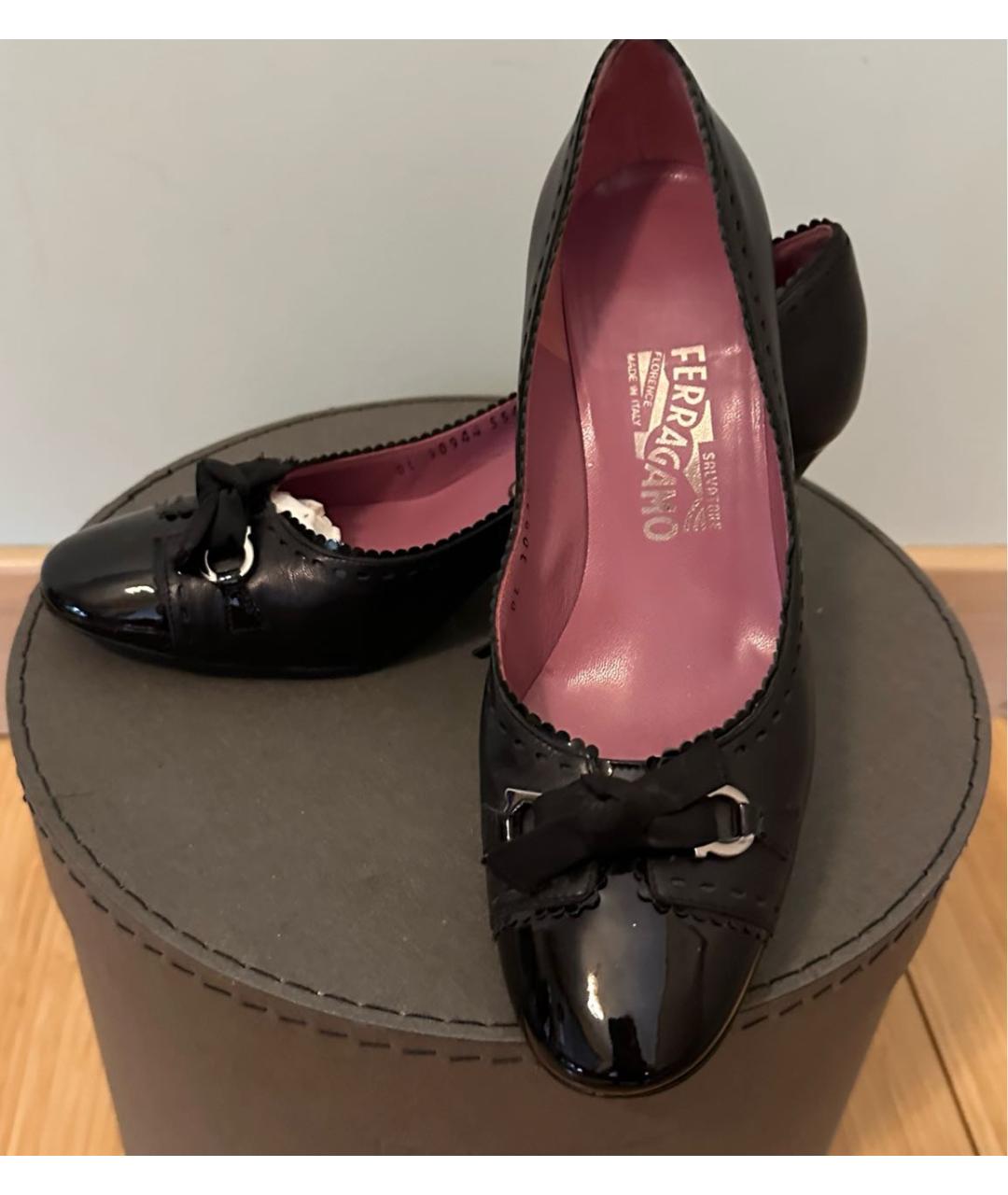 FERRAGAMO Черные кожаные туфли, фото 3