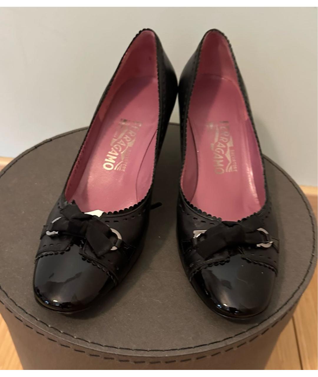 FERRAGAMO Черные кожаные туфли, фото 2