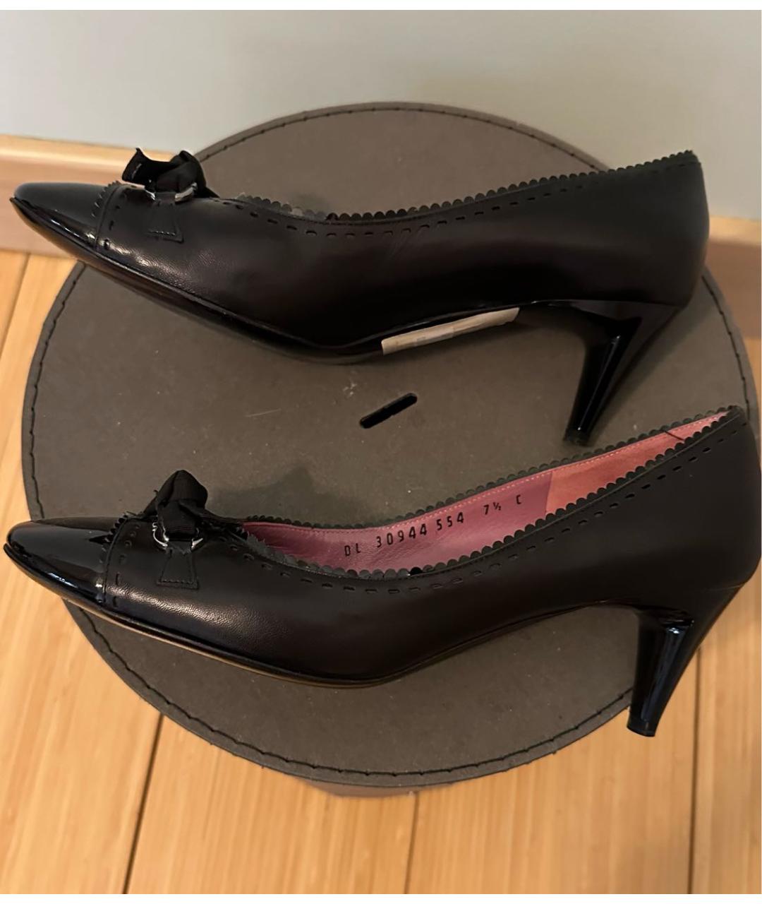 FERRAGAMO Черные кожаные туфли, фото 5