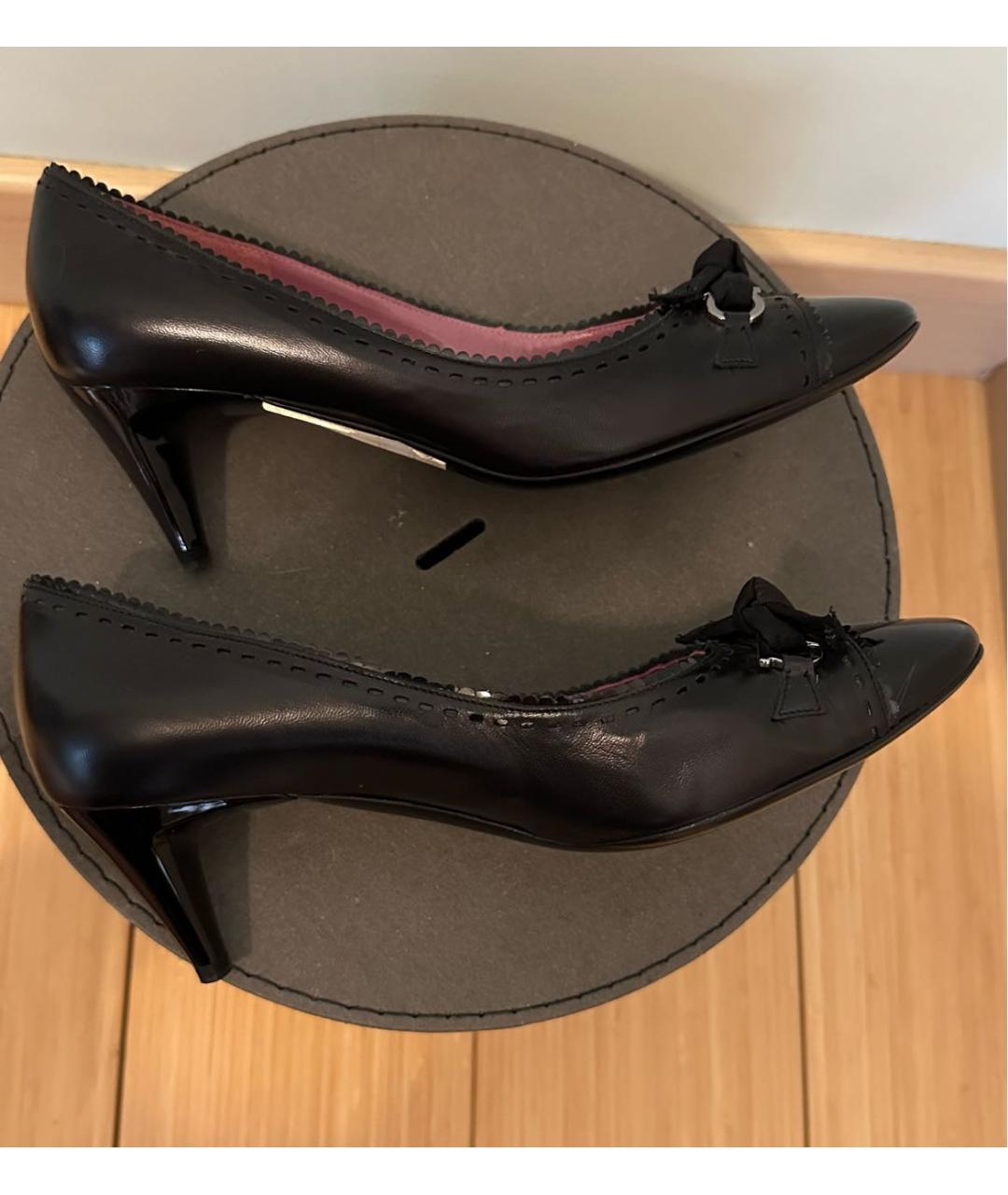 FERRAGAMO Черные кожаные туфли, фото 6