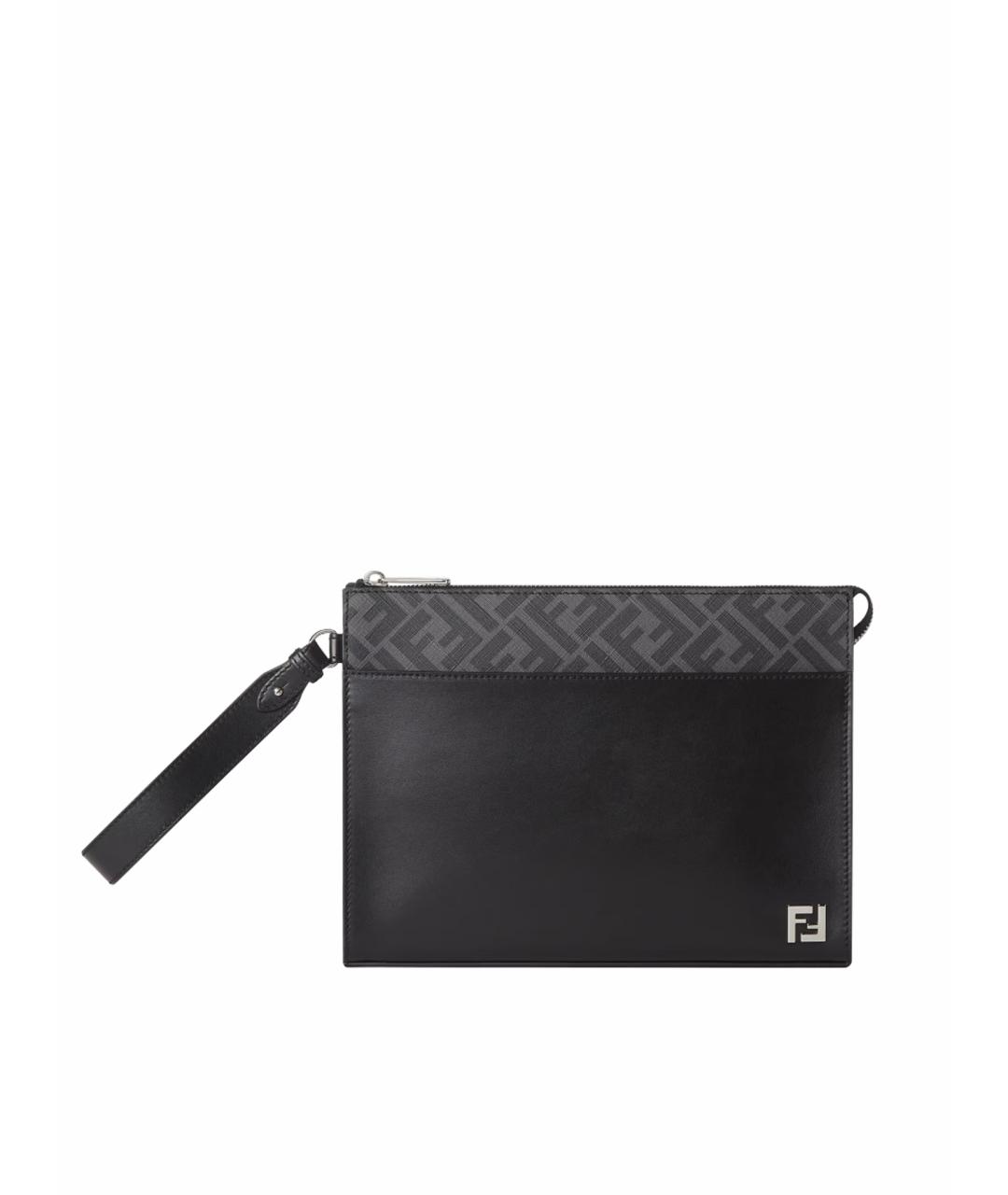 FENDI Черная кожаная папка для документов, фото 1