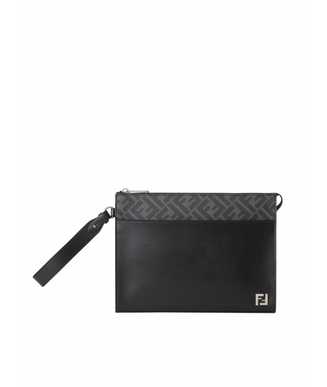 FENDI Черная кожаная папка для документов, фото 7