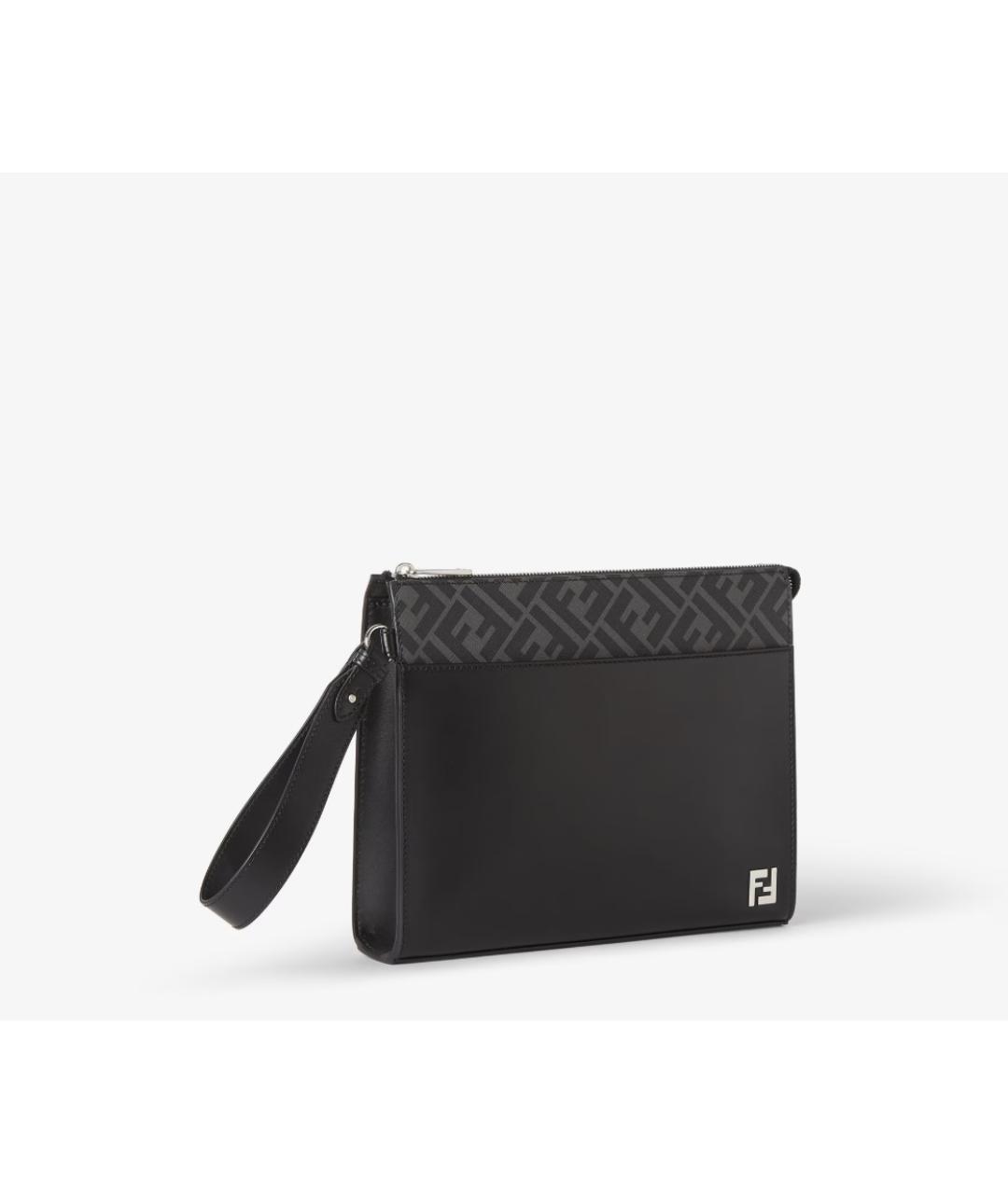 FENDI Черная кожаная папка для документов, фото 3