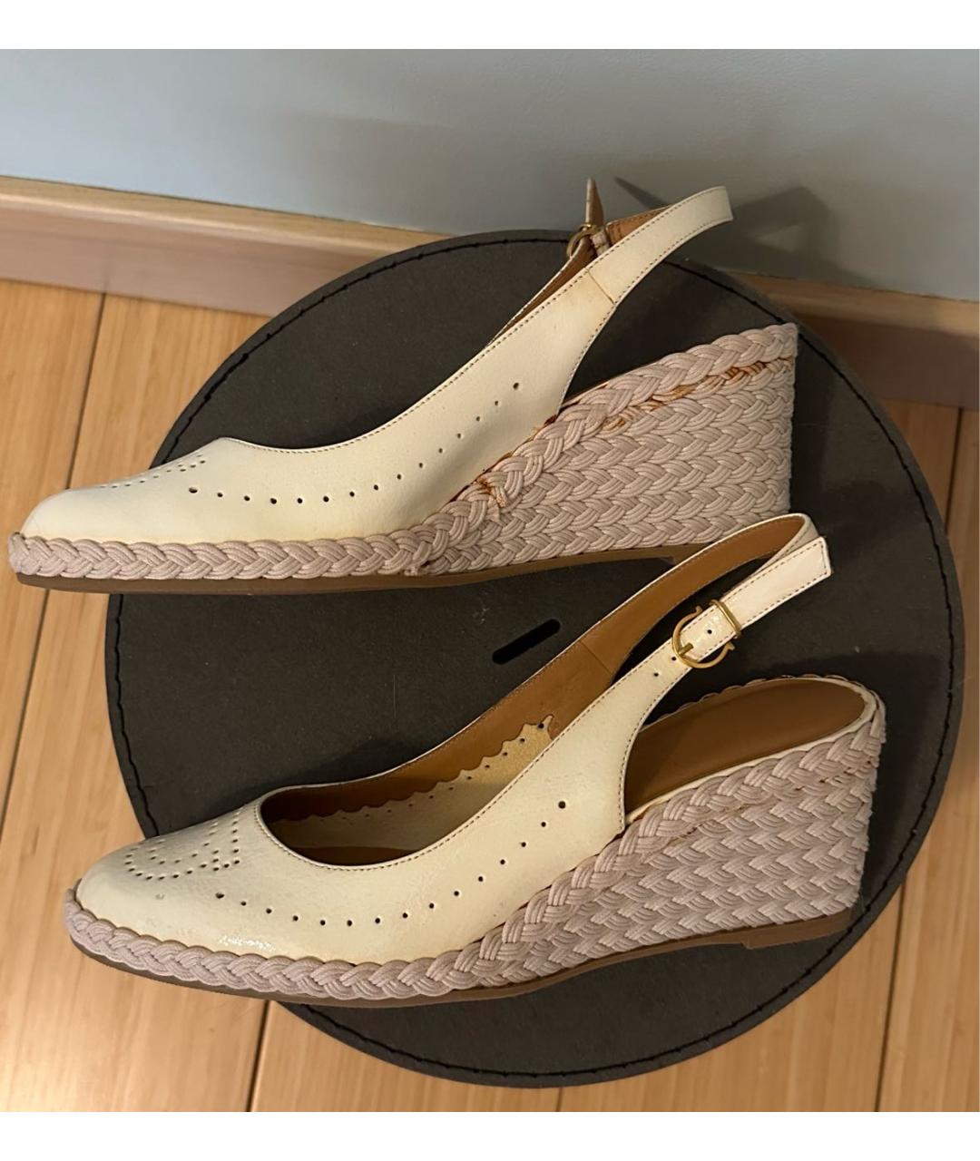 FERRAGAMO Бежевые эспадрильи из лакированной кожи, фото 3