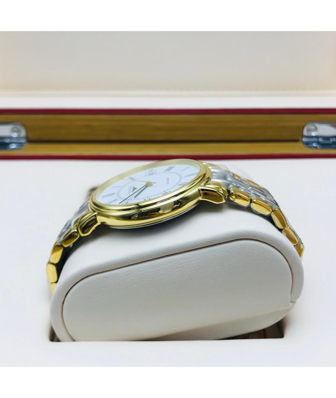 LONGINES Белые позолоченные часы, фото 5