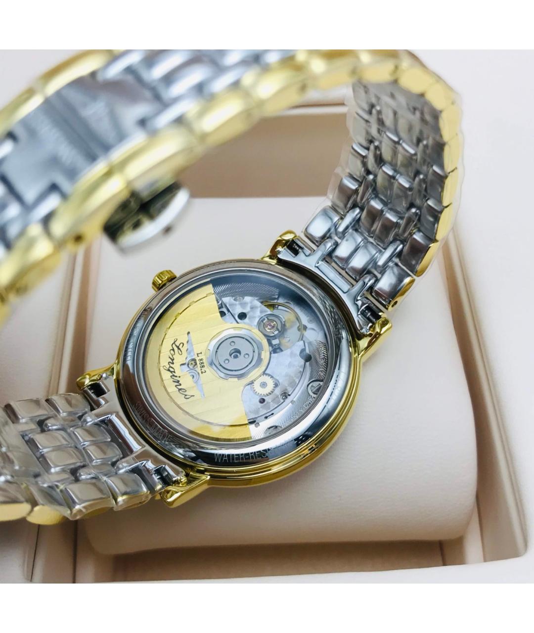 LONGINES Белые позолоченные часы, фото 8