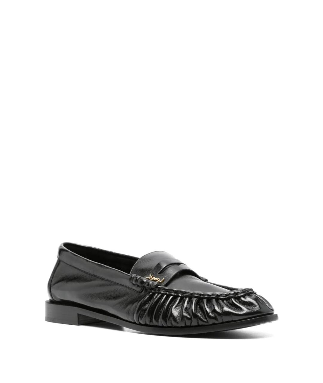 SAINT LAURENT Черные кожаные лоферы, фото 2