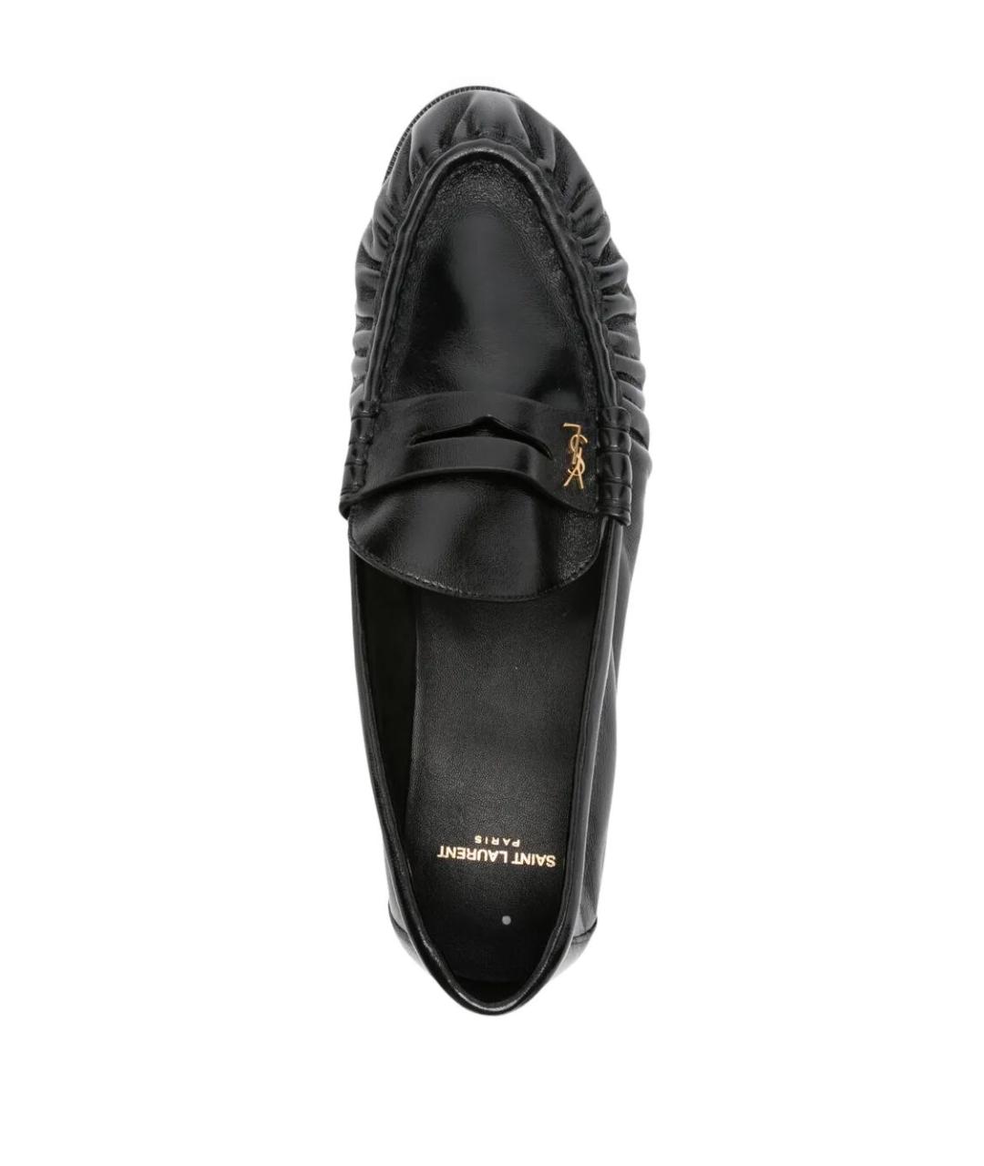 SAINT LAURENT Черные кожаные лоферы, фото 4