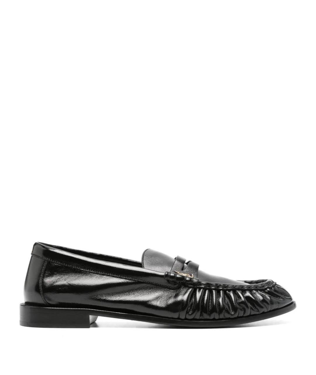 SAINT LAURENT Черные кожаные лоферы, фото 1