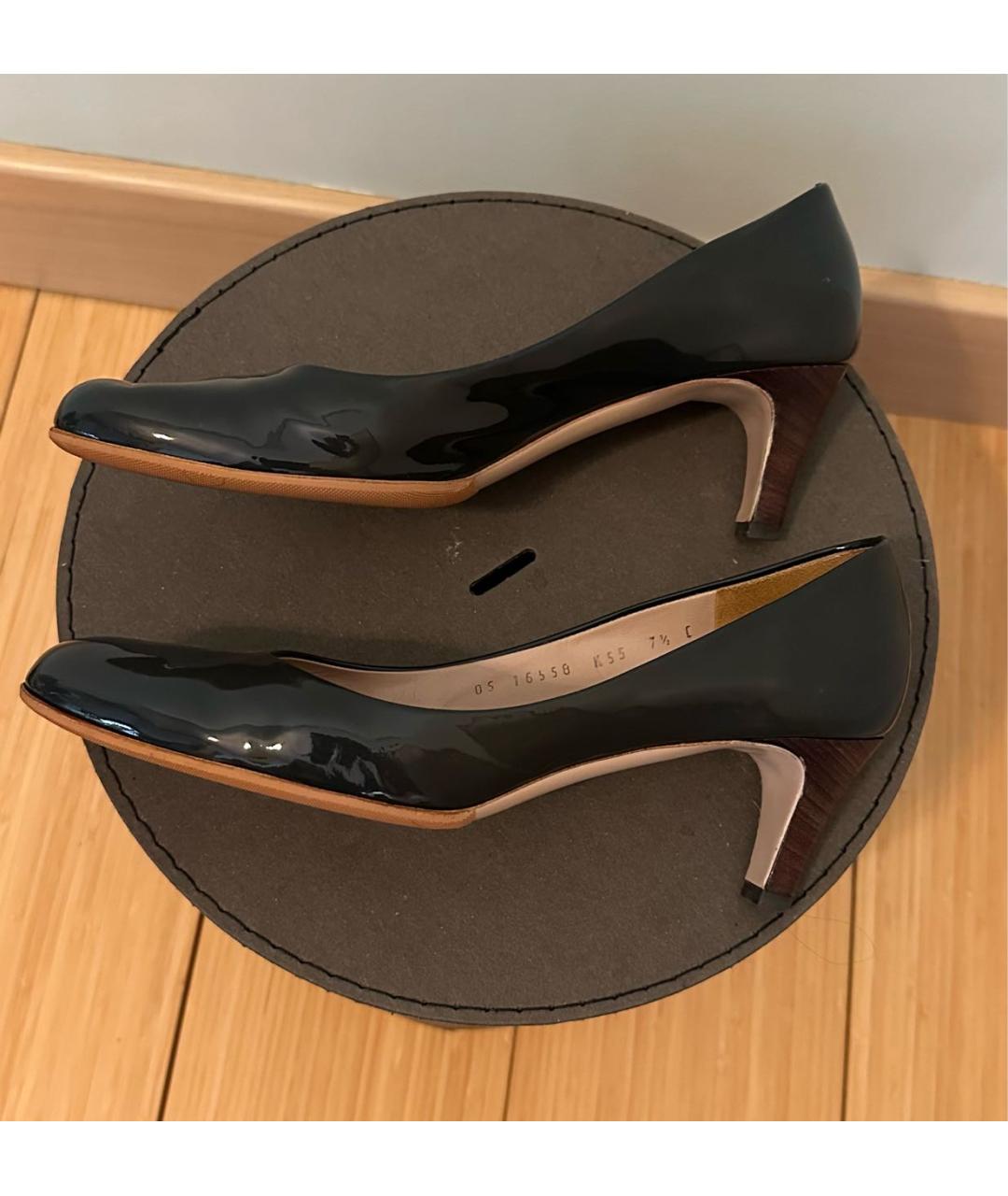 FERRAGAMO Черные туфли из лакированной кожи, фото 5