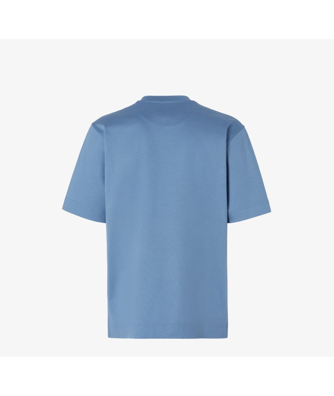 FENDI Синяя хлопковая футболка, фото 2