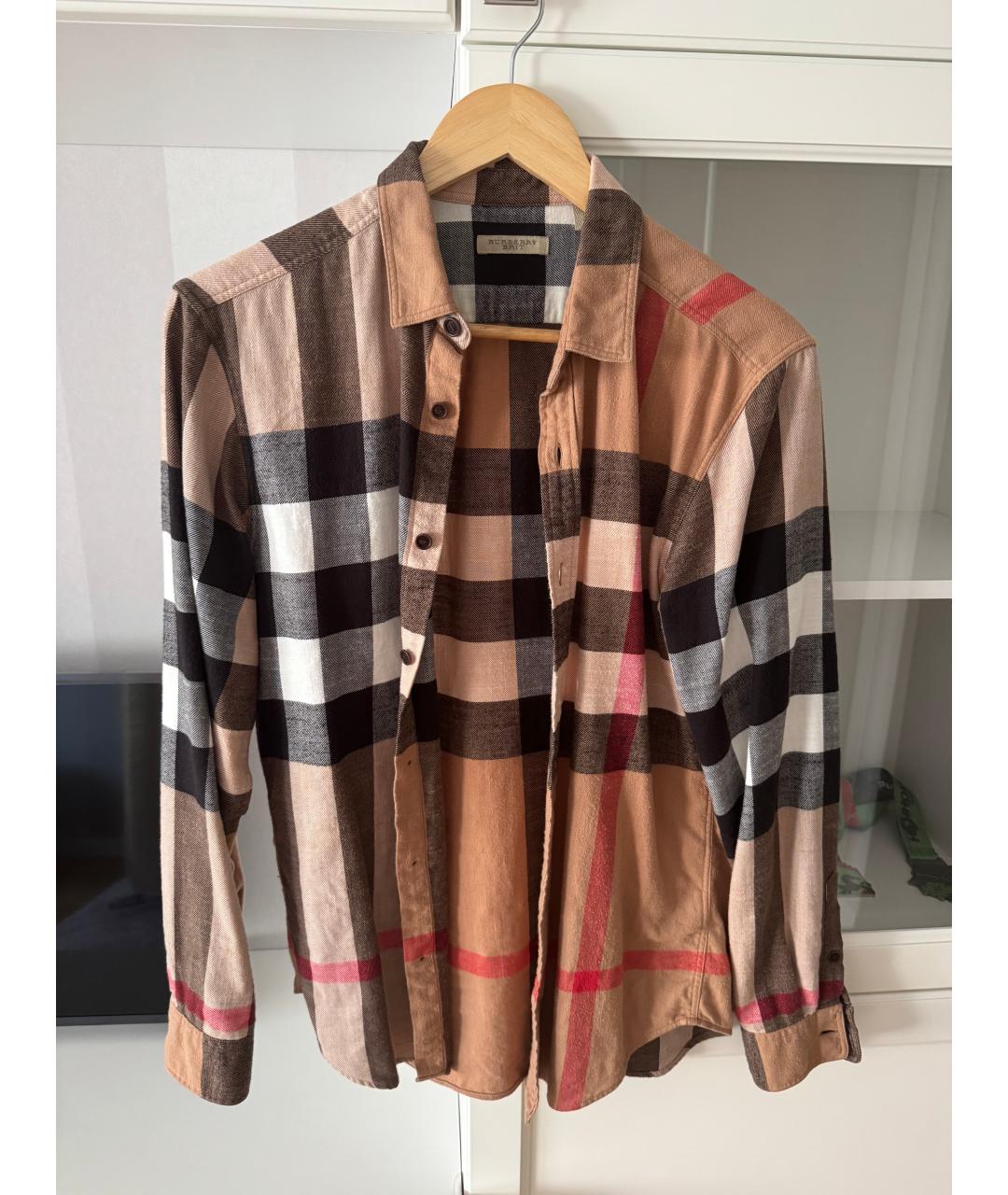 BURBERRY Бежевая хлопковая кэжуал рубашка, фото 6
