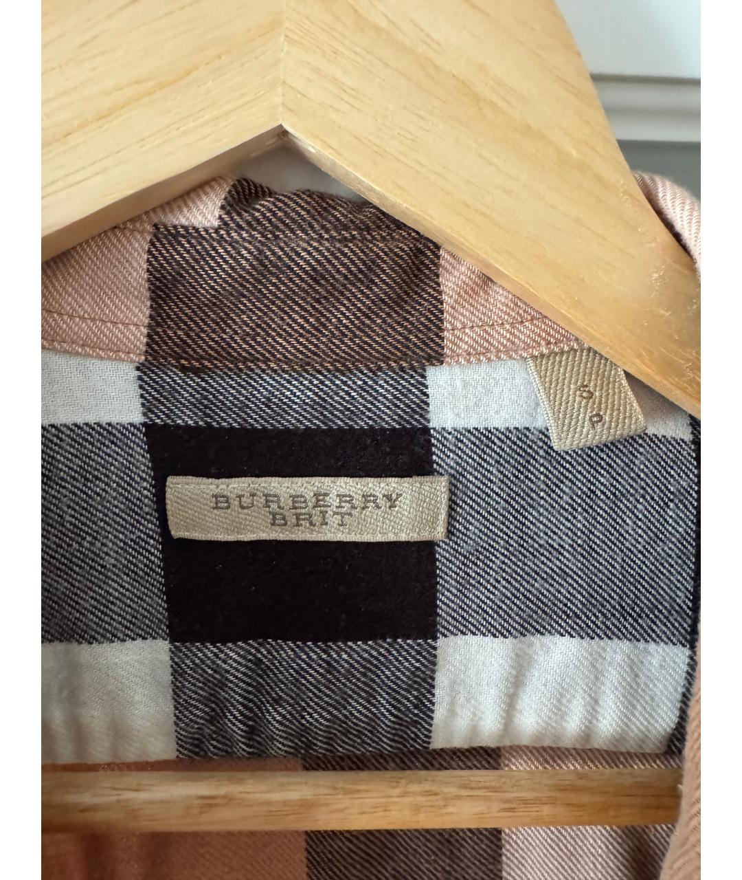 BURBERRY Бежевая хлопковая кэжуал рубашка, фото 3